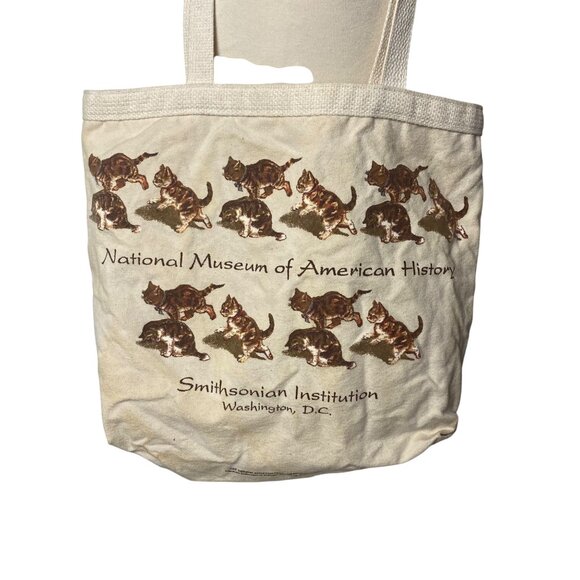 Vintage Smithsonian Museum of American History Cat Print Canvas Tote Bag By Mimi - Picture 11 of 11